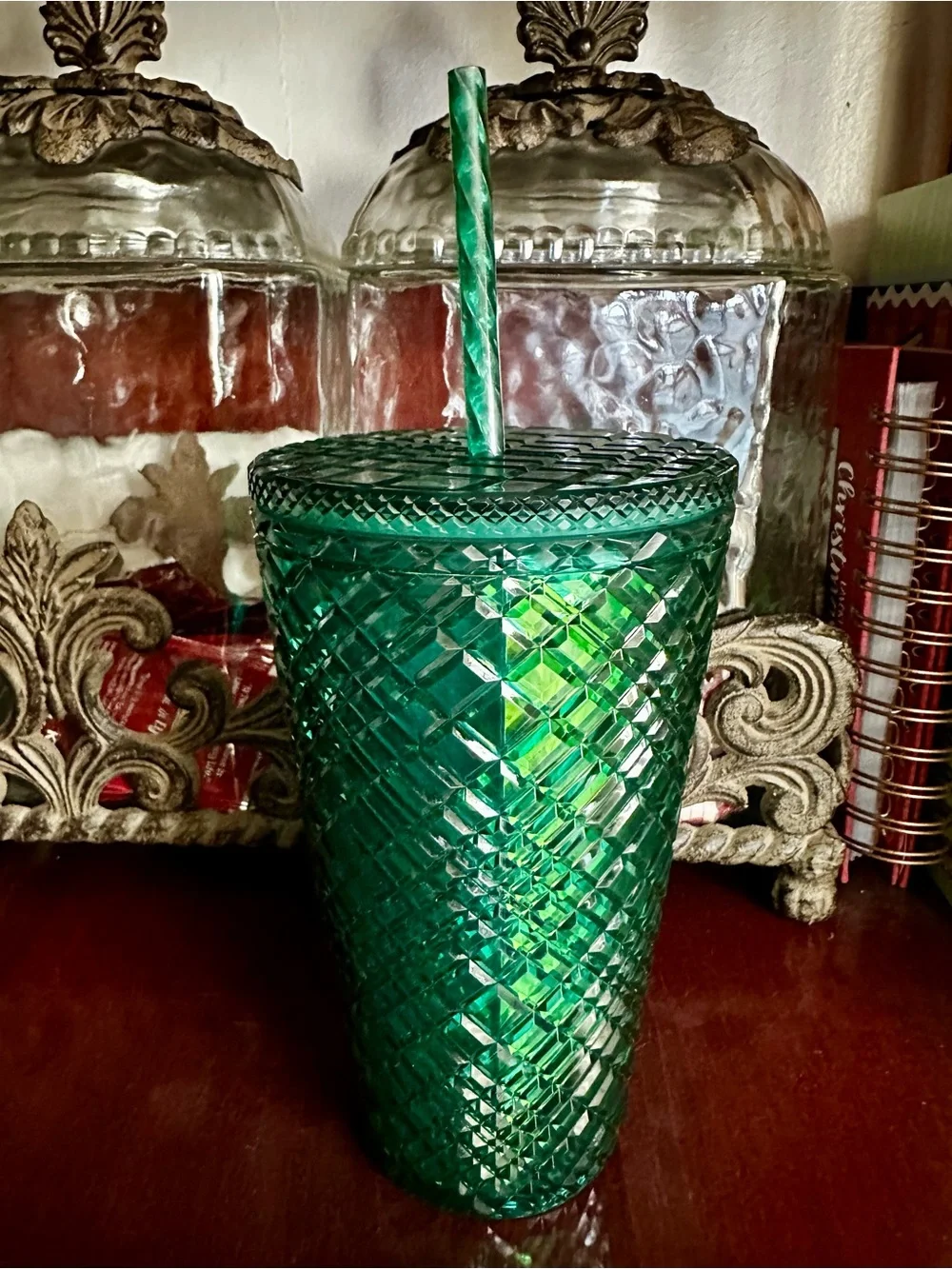 💯 Starbucks Green-Blue Textured Iridescent Tumbler with Embossed Siren / 16 oz.